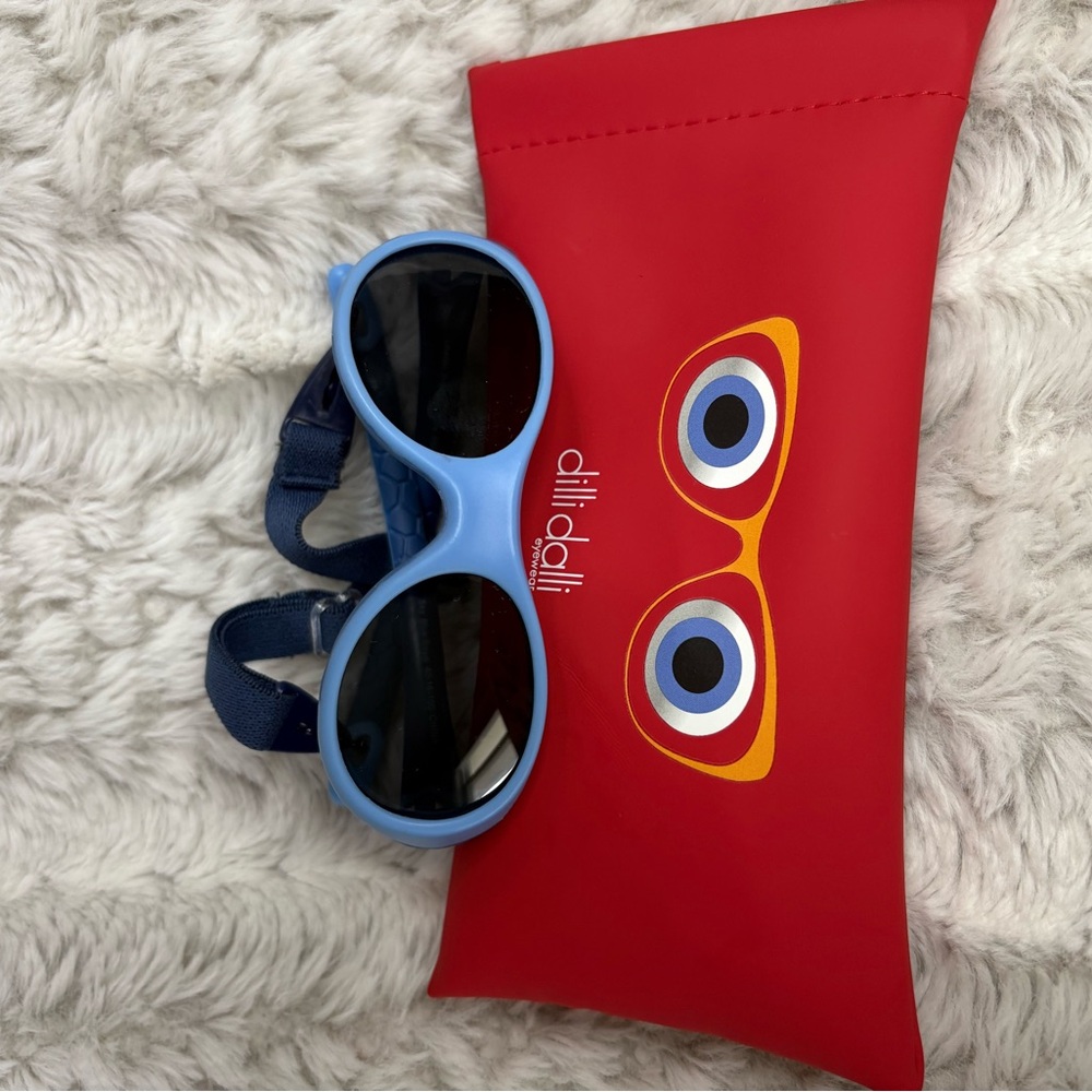 Blue Kids Sunglasses with Red Case